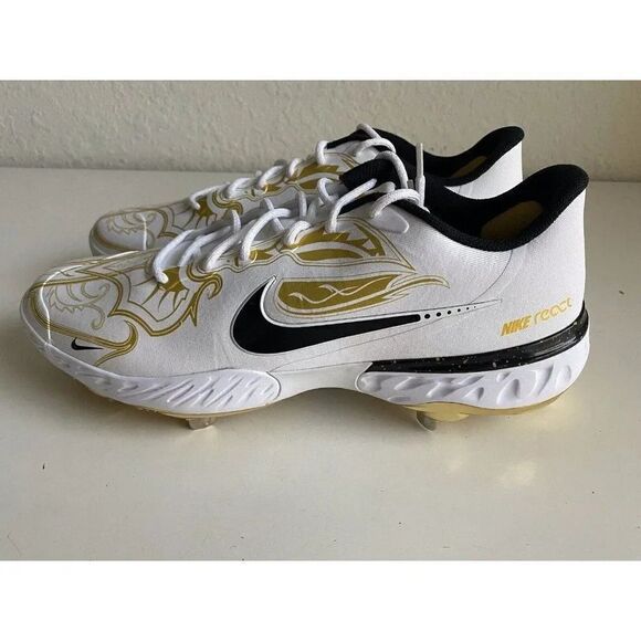 Nike Alpha Huarache Elite 3 Low PRM Gold Baseball Cleat CV3553-101 Men's Size 15 - Picture 5 of 9